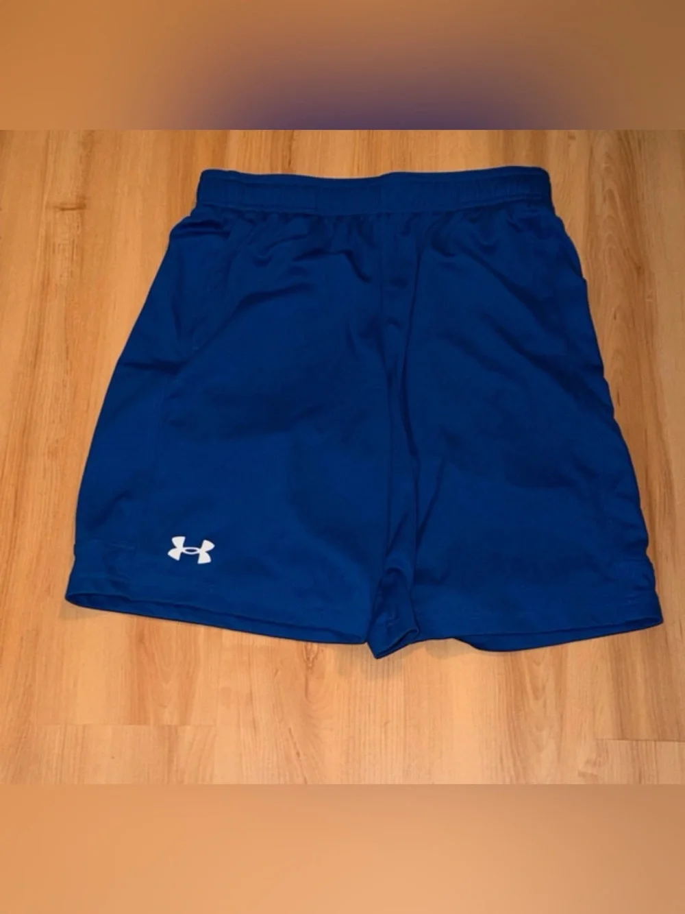 Under Armour Blue Boys' Athletic Shorts with White Logo
